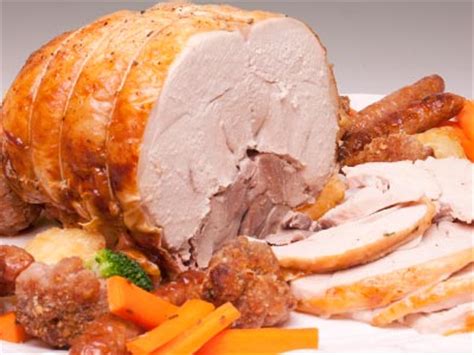 The rolled turkey slices wonderfully making perfect sandwiches if any leftovers survive until the next day… cut flesh from shoulder blade near wing and remove bone. Cooking Boned And Rolled Turkey - Turkey Roast Dinner ...