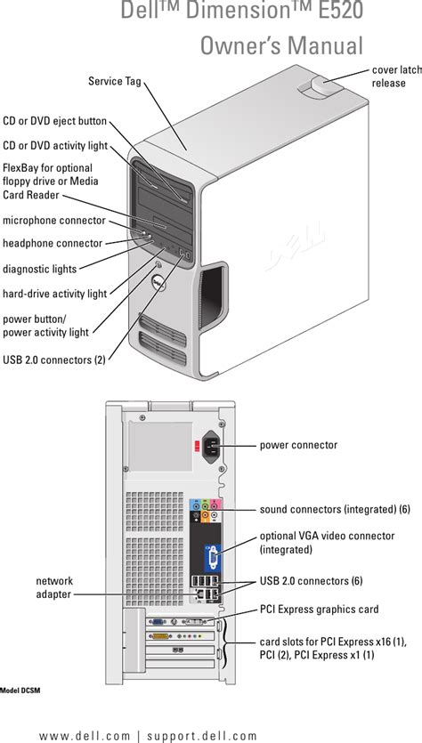 Dell Dimension E520 Owners Manual Owners