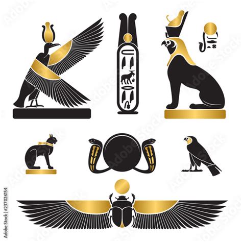 Set Of Ancient Egypt Silhouettes Stock Vector Adobe Stock