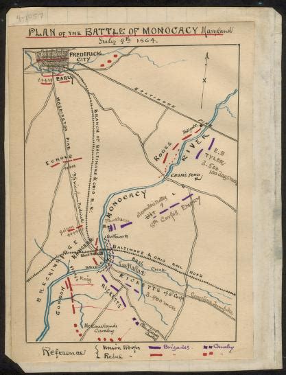 Plan Of The Battle Of Monocacy Maryland July 9th 1864 Library Of