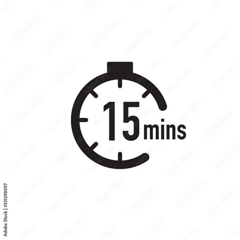Vetor De 15 Minutes Timer Stopwatch Or Countdown Icon Time Measure