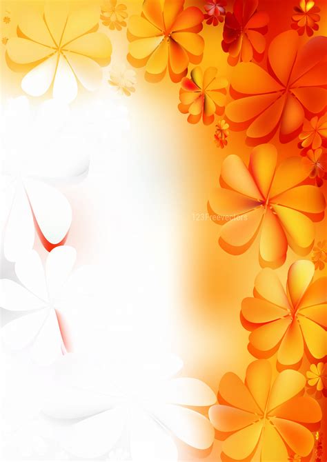 Orange And White Floral Background Vector Art