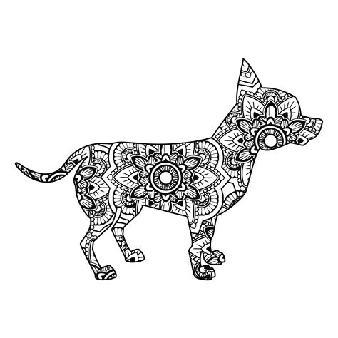 Cute Dog Mandala Coloring Vector Illustration Design 14018069 Vector