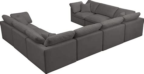Plush 8a Gray Sectional Sofa 602grey Sec8a Meridian Furniture Modular