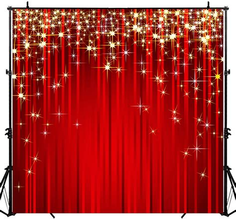 Buy Sensfun 6x6ft Red Star Christmas Backdrop Gold Glitter Star