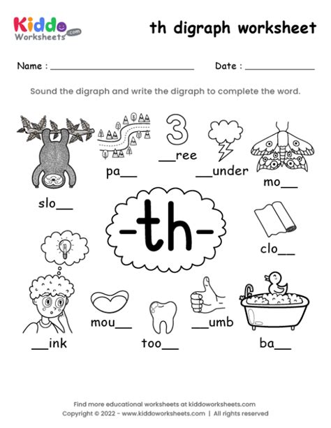 Th Worksheet Kindergarten Printable Kindergarten Worksheets