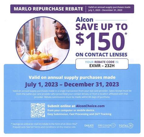 Marlo Repurchase Rebate Save Up To On Your Alcon Contact Lens