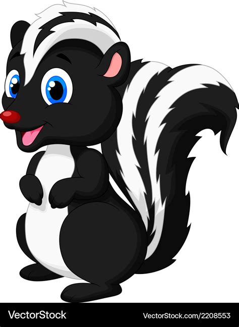Cute Skunk Cartoon Royalty Free Vector Image Vectorstock