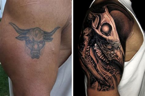 Check spelling or type a new query. The Rock has covered his iconic Brahma Bull WWE tattoo ...