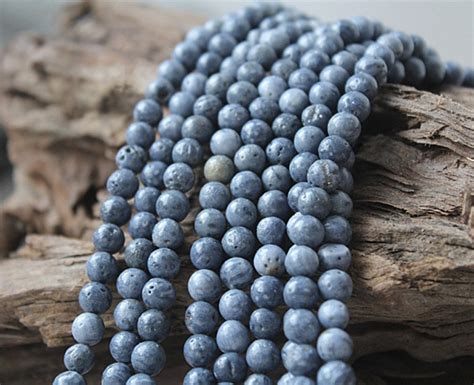 4mm 12mm Natural Blue Coral Beads Round Beads Blue Gemstone Etsy