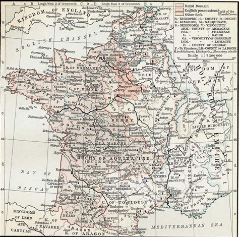 France Ca 1154 1184 High Middle Ages France Map Middle Ages