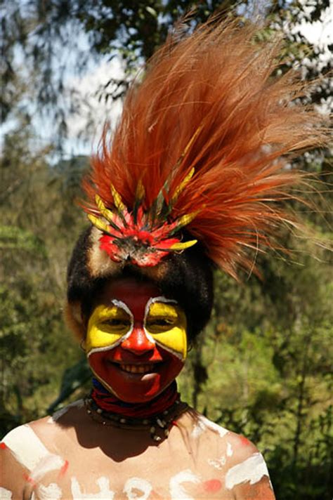 A Huli Tribe Mature Girl With A Singsing Cultural Show