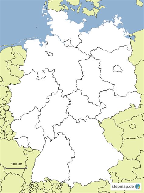 Im norden inseln und meeresküsten, die gipfel der alpen im süden. StepMap - Deutschlands Bundesländer stumm - Landkarte für ...