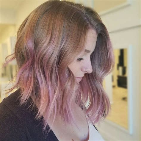 Different colourists have their own methods but generally the process will follow the following steps: Dusty Pink Balayage by @kolorbykelly | Purple blonde hair, Dusty pink hair, Balayage hair