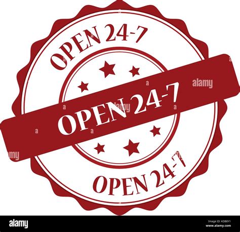 Open 24 7 Red Stamp Illustration Stock Vector Image And Art Alamy