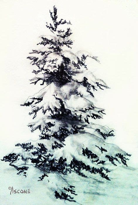 Snow Covered Spruce By Teresa Ascone Winter Landscape Painting