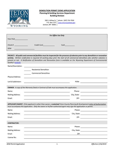 Fillable Online Demolition Permit Dem Application Fax Email Print