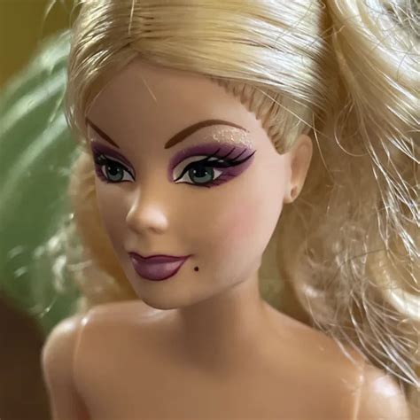 Nude Loose Mackie Face Barbie Doll Long Blonde Hair Blue Eyes Ooak