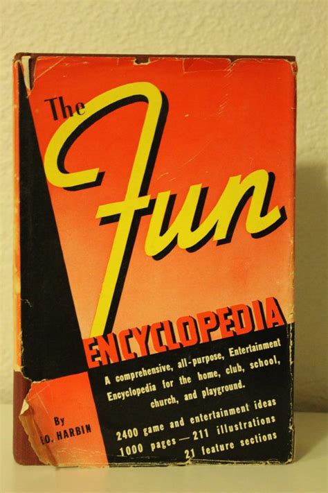 The Fun Encyclopedia By E O Harbin 1940 Red And Gold Book Vintage