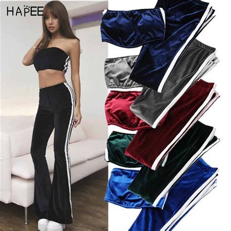 Buy Velvet Two Piece Set Elastic Yoga Suit Sports Clothing Sexy Workout