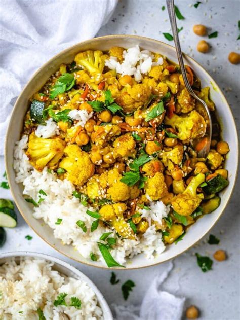 Minute Cauliflower Chickpea Curry Vegan Two Spoons