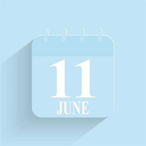 Premium Vector June 11 Daily Calendar Icon Date And Time Day Month