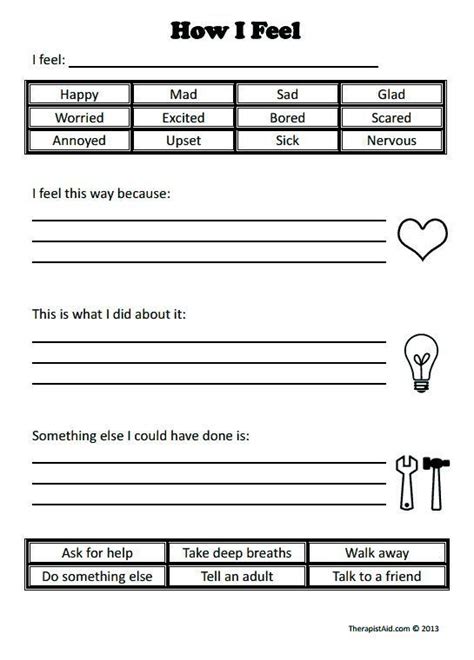 Worksheets For Kids In Therapy