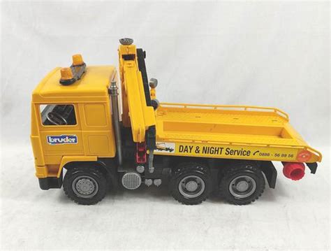 Bruder Flat Bed Toy Truck Day And Night Service Label Emmaüs
