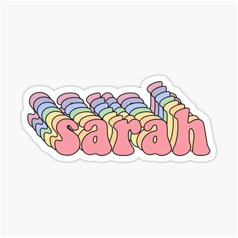 Sarah Name Sticker Sticker For Sale By Youtubemugs Redbubble