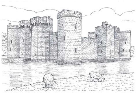 Medieval Castle Coloring Pages Castle Coloring Page Castle Drawing