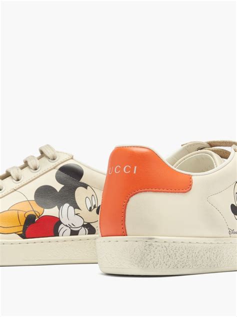 X Disney Ace Mickey Mouse Leather Trainers Gucci Matchesfashion Us
