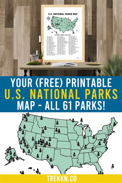 Your Printable Us National Parks Map With All 61 Parks