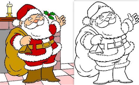 Modèles de Père Noël à dessiner, colorier ou découper !  Dessin pere