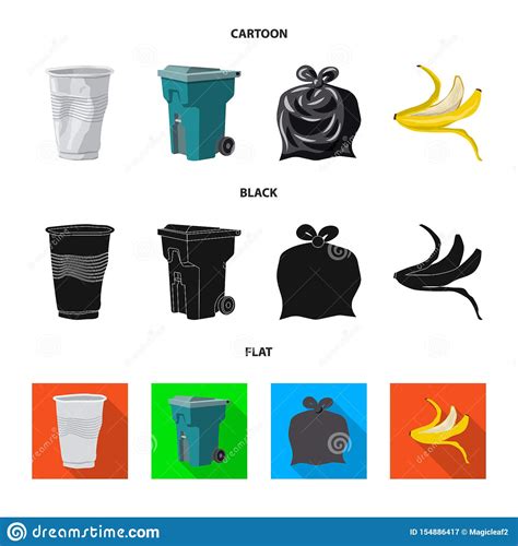 Vector Design Of Refuse And Junk Sign Set Of Refuse And Waste Stock