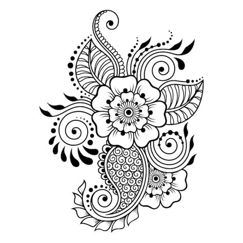 premium vector mehndi flower pattern for henna drawing and tattoo