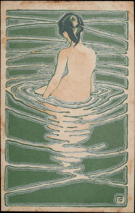 A Drawing Of A Woman Sitting In The Water