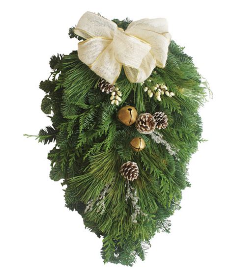 Fresh Evergreen Swag Christmas Door Swag Calyx Flowers