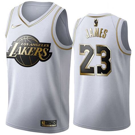 All Star Game Los Angeles Lakers 23 Lebron James White Gold Basketball