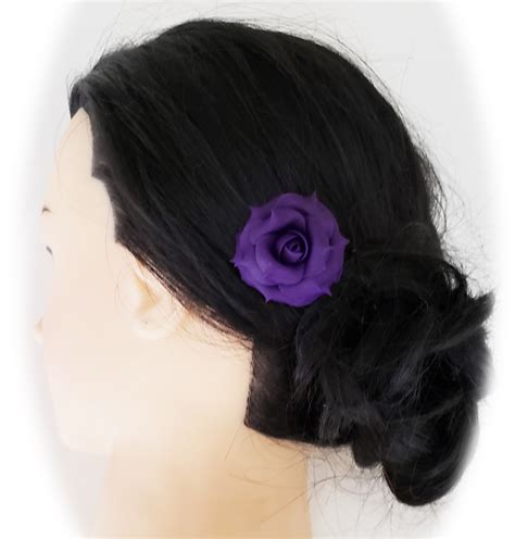 Purple Rose Hair Pins Purple Rose Hair Clips Stranded Treasures