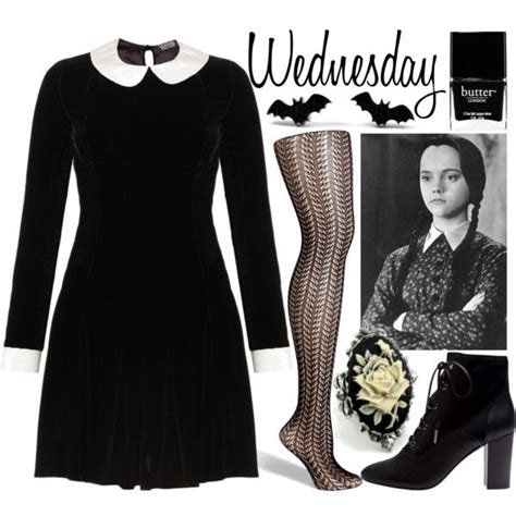 Unique halloween costumes creative costumes diy costumes wednesday addams portrait seasons beautiful friends wednesday. Wednesday Addams by sarah-horan777 on Polyvore featuring Meadham Kirchhoff, Fogal, Lanvin ...