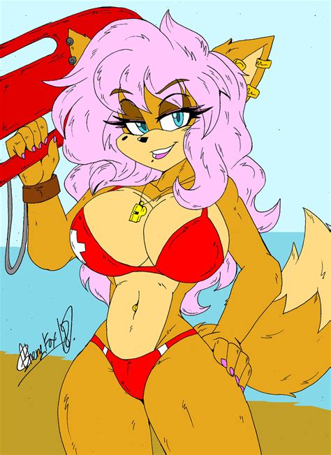 Rule 34 Beach Big Breasts Bikini Breasts Fox Fox Girl Fox Humanoid