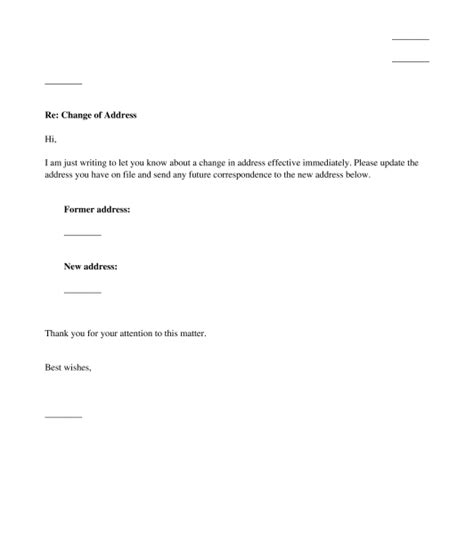 Please change your records to reflect our. Change of Address Letter - Sample Template