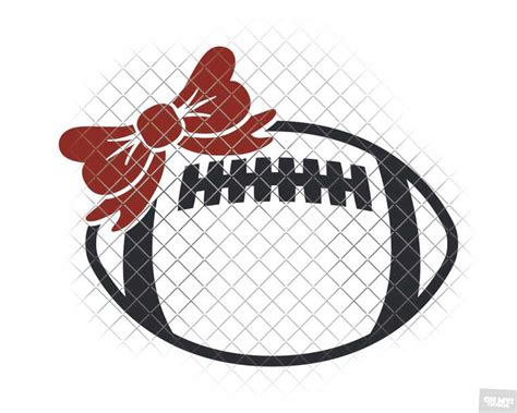 Football With Bow Svg With Dxfepspng Ohmycuttables Svg Bows Dxf