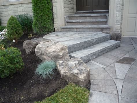 Slab Natural Stone Steps Gardenporch Landscaping Entrance Front