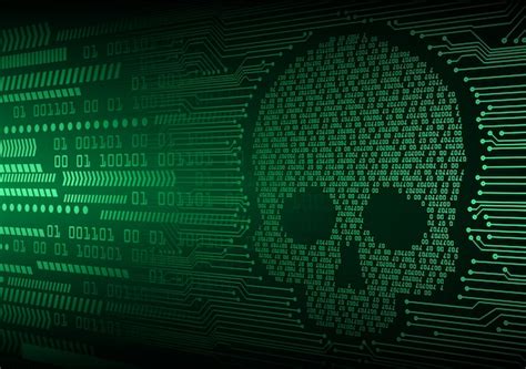 Cyber Hacker Attack Background Skull Vector Premium Vector