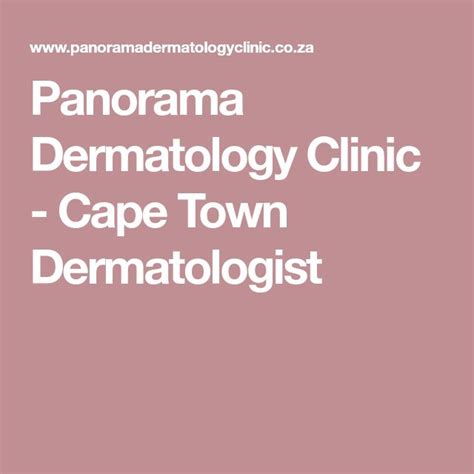 Panorama Dermatology Clinic Cape Town Dermatologist Dermatology