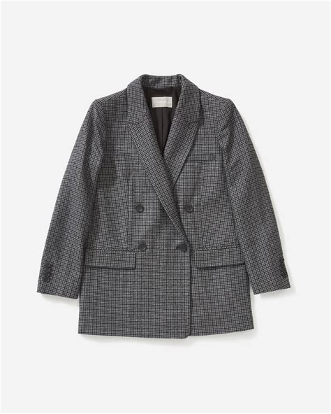The Oversized Double Breasted Blazer Grey Houndstooth Everlane