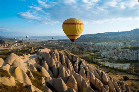 Hot Air Balloons Flying Over Cappadocia Turkey Stock Photo Download