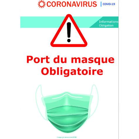 Panneau D Affichage Signal Tique Port Du Masque Obligatoire Commander