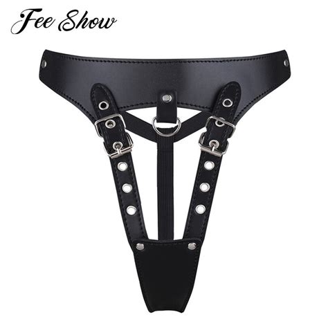 Men Lingerie Crotchless Open Front Underwear Patent Leather Sissy Panties G String Underwear